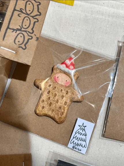 Limited edition oil painting gingerbread man fridge magnet